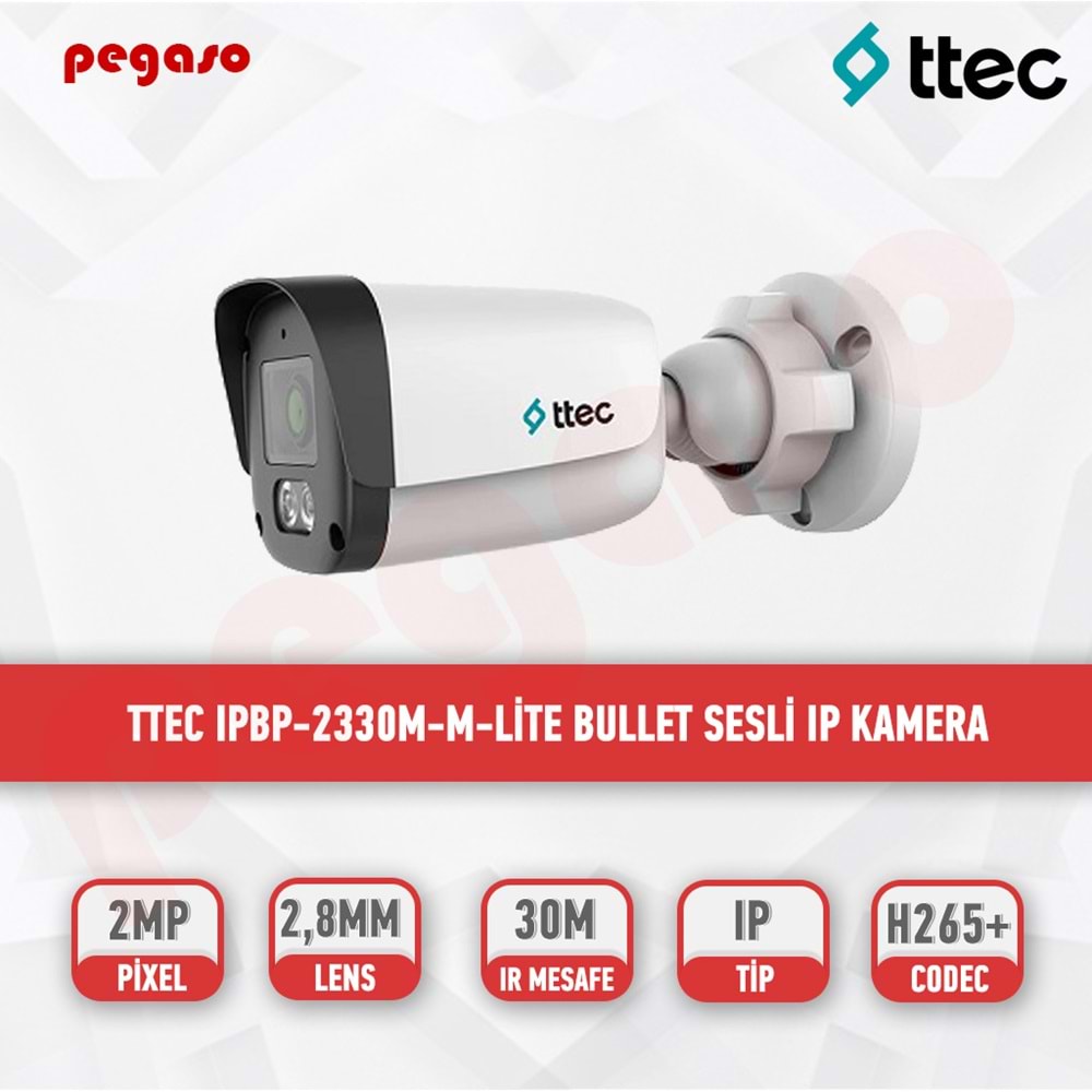 TTEC IPBP-2330M-M-Lite 2MP 2.8mm Sabit Lensli IR IP BulletKamera (TSS)