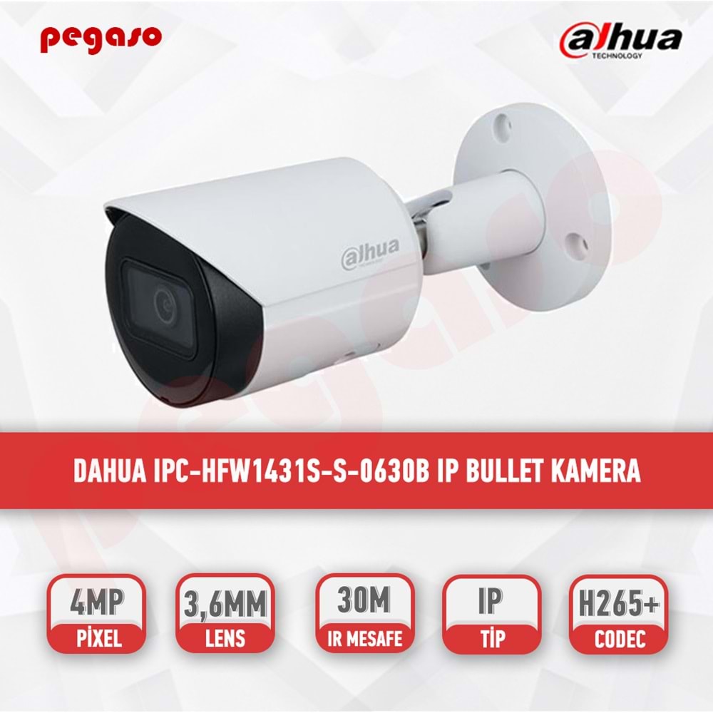 DAHUA IPC-HFW1431S-S 4MP 3.6mm WDR IR Mini-Bullet IP Starlight
