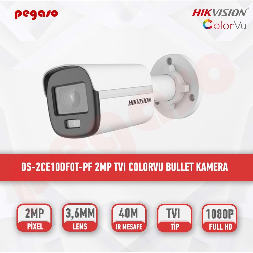 DS-2CE10DF0T-LPFS DAHİLİ SESLİ TVI BULLET KAMERA (COLORVU)
