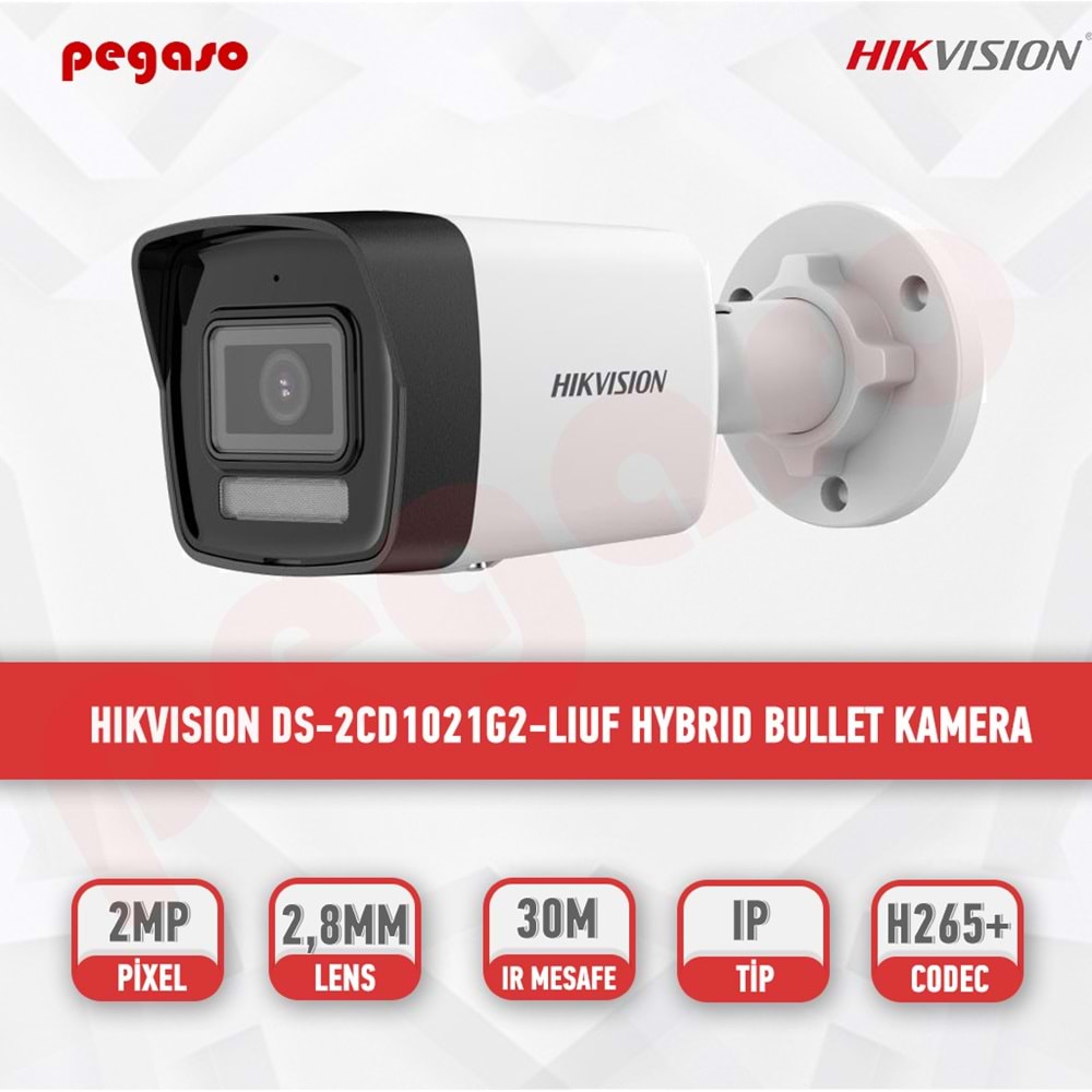 HİKVİSİON DS-2CD1021G2-LIUF 2MP SMART HYBRİD LİGHT IR BULLET IP KAMERA