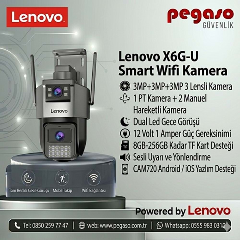 Lenovo X6G-U Smart 3+3Mp 2 Kameralı Smart Kamera