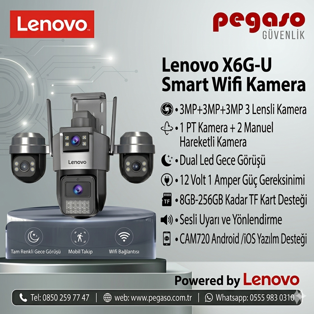 Lenovo W11C-U Smart 3+3Mp 2 Kameralı Smart Kamera