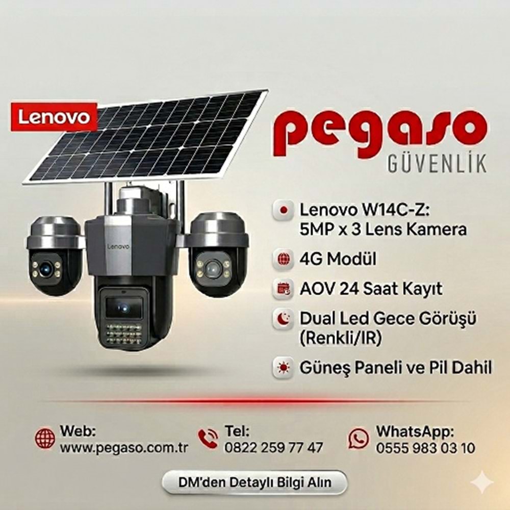 Lenovo W14C-Z Smart 3+3+3Mp 3 Kameralı Smart 4G AOV Kamera