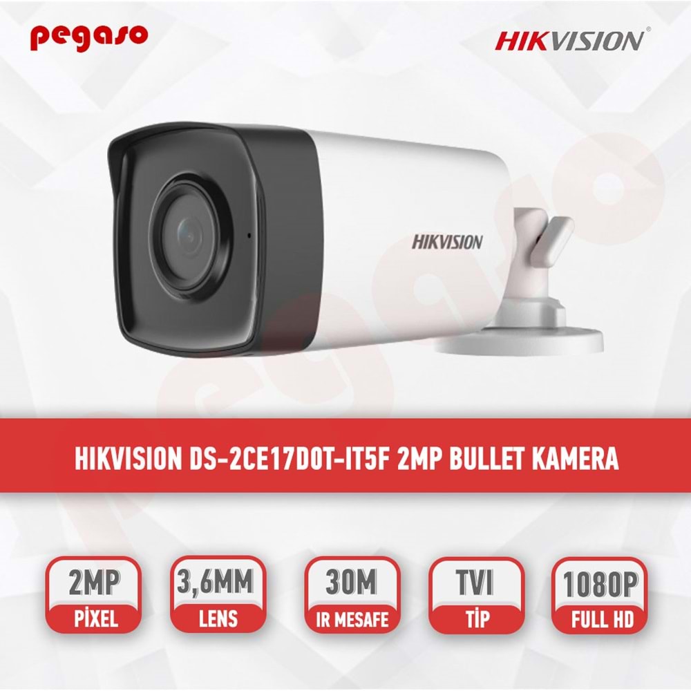 DS-2CE17D0T-EXLF 1080P HD TVI EXIR HD BULLET HİBRİT KAMERA