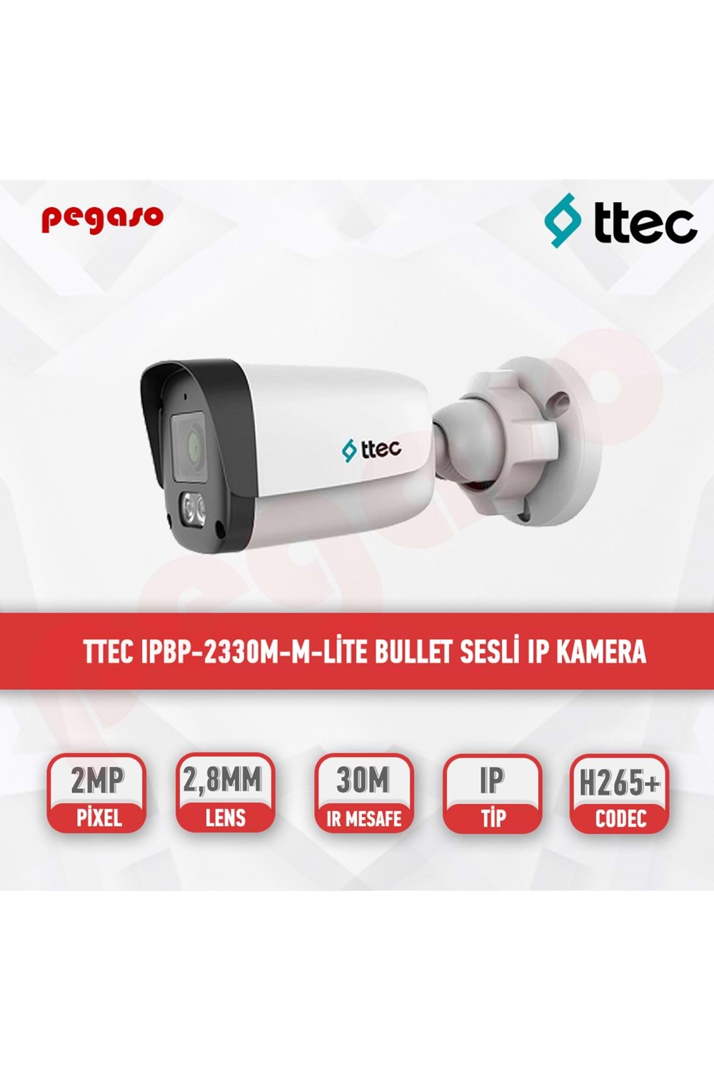 TTEC IPBP-2330M-M-Lite 2MP 2.8mm Sabit Lensli IR IP BulletKamera (TSS)