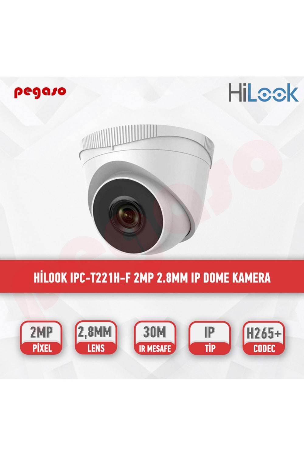 Hilook IPC-T221H-F 2MP 2.8mm Ip Dome Kamera