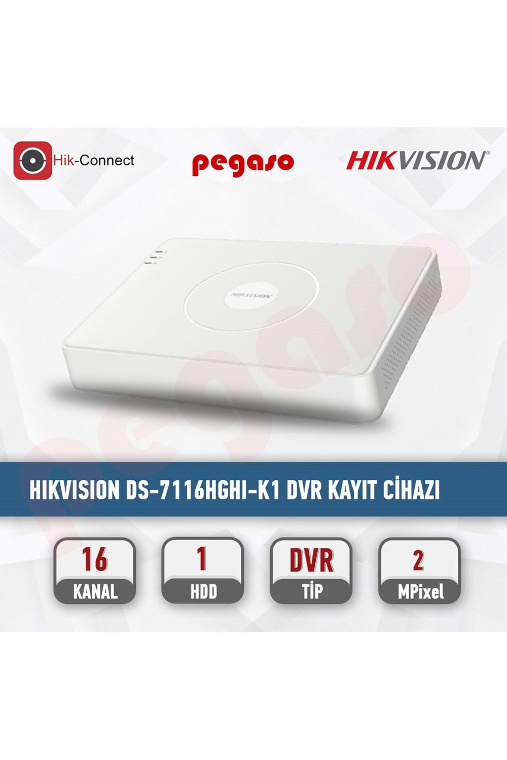 HIKVISION DS-7116HGHI-K1 16 KANAL DVR KAYIT CİHAZI