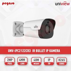 UNV IPC2124LB-ASF28K-A 4MP IP 2.8mm Sabit Lens H.265+ Sesli Bullet Güvenlik Kamerası