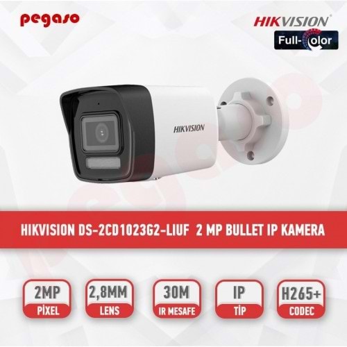 HİKVİSİON DS-2CD1023G2-LIUF 2MP 2.8MM SMART HYBRİD LİGHT IP BULLET KAMERA