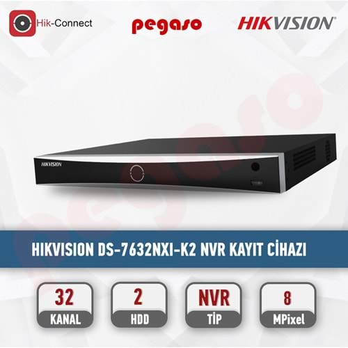 HIKVISION DS-7632NXI-K2 32 Kanal 4K NVR