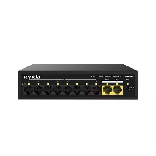 Tenda SG110PC 10 Port 8 Port Poe+ 10/100/1000 Mbps