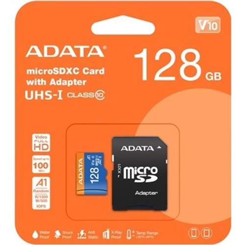 MİKRO SD Adata 128GB Premier microSDXC Card with Adapter