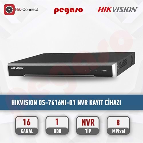 DS-7616N1-Q1 16 KANAL NVR 1 SATA PORLU