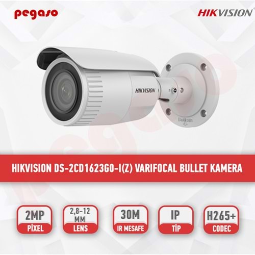 HIKVİSİON DS-2CD1623GO-IZS 2 MP 2.8-12MM VARİFOCAL LENSLİ IR BULLET IP KAME