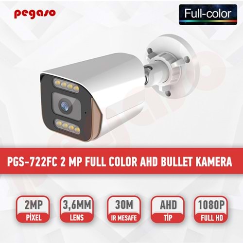 PEGASO PGS-722FC FULL COLOR 2 MP AHD BULLET 3,6MM KAMERA