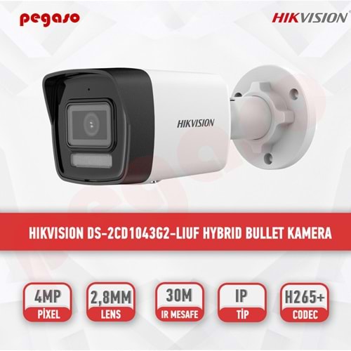 HİKVİSİON DS-2CD1043G2-LIUF 4MP IR BULLET IP KAMERA