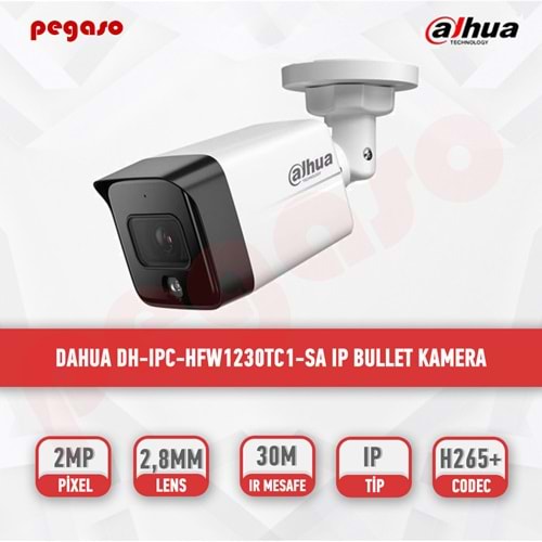DAHUA IPC-HFW1230TC1-SA-0360B-S6 2MP Sesli Bullet Starligth