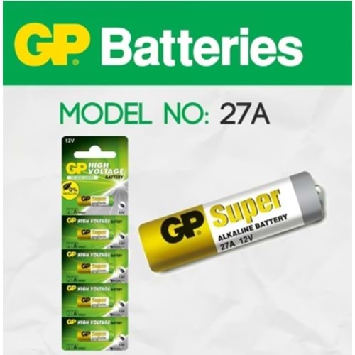 GP GP27A-C5 27A 12V Alkalin Spesifik Pil 1 Adet