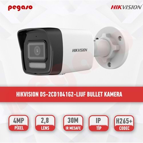 HIKVISION DS-2CD1041G2-LIUF 4 MP IR BULLET IP KAMERA