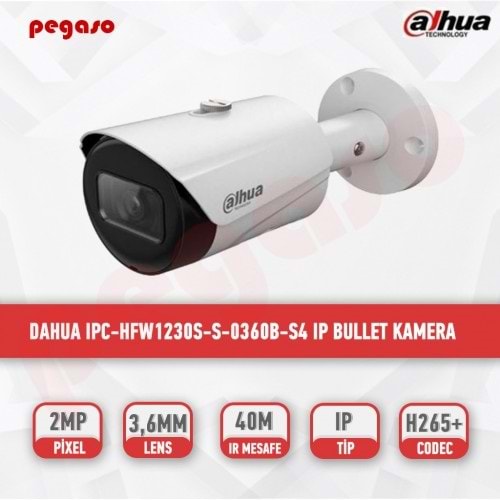 DAHUA IPC-HFW1230S-S 0360B IPBULLET KAMERA