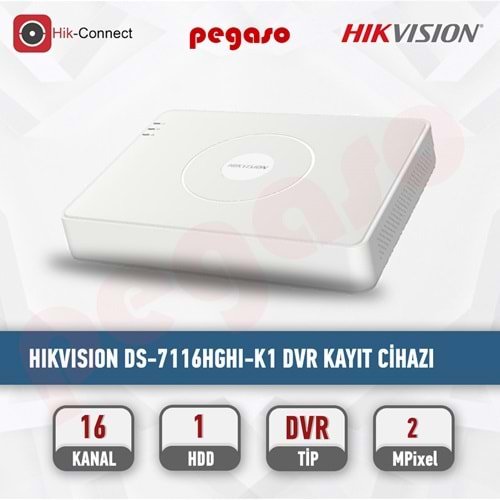 HIKVISION DS-7116HGHI-K1 16 KANAL DVR KAYIT CİHAZI