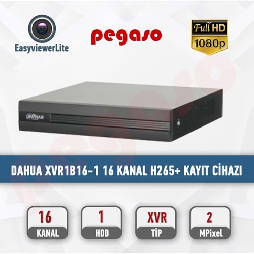 DAHUA XVR1B16-1 16 KANAL PENTA-BRİD 1080N CONPACT 1U DVR H265+