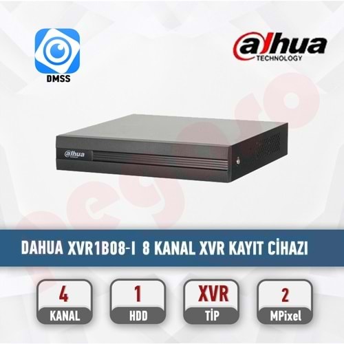 DAHUA XVR1B08-I 8 KANAL HDCVI KAYIT CİHAZI