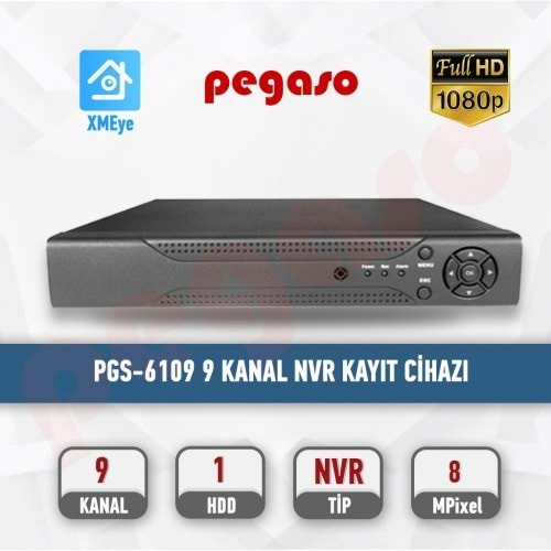 PGS-6109H 9 KANAL 5 MP DESTEKLİ H265 NVR