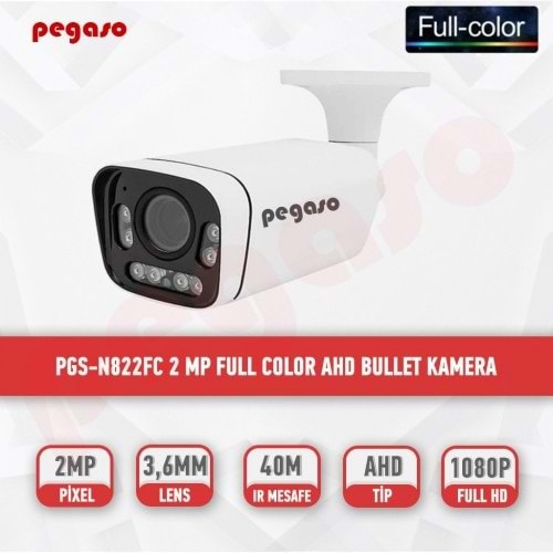 PEGASO PGS-N822FC FULL COLOR 2 MP AHD BULLET 3,6MM KAMERA