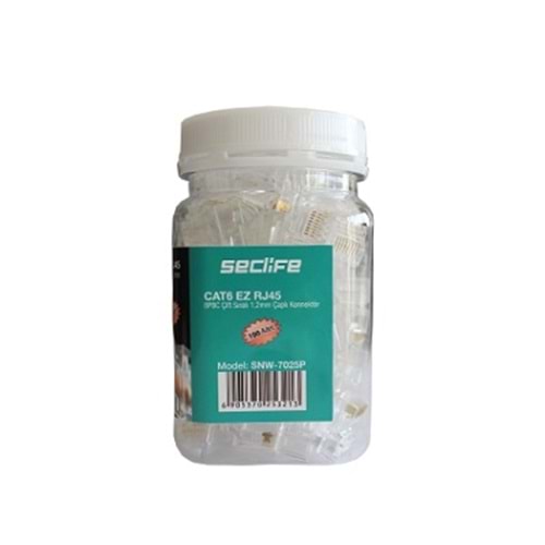 Seclife SNW-7025P Cat6 8P8C Çift Sıralı (100Ad.) RJ45 Konnektör