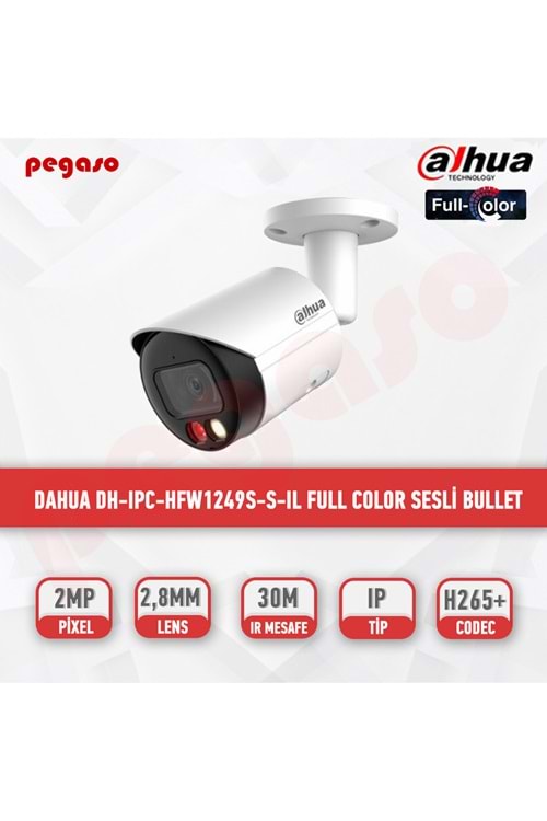 DAHUA DH-IPC-HFW1249S-S-IL 2MPSmart Dual Illumination 30MFixed-focal Bullet NetworkCamera