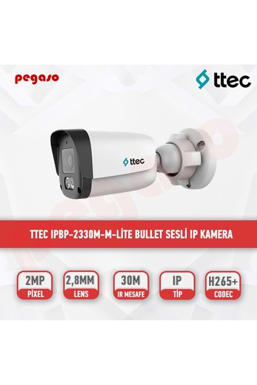TTEC IPBP-2330M-M-Lite 2MP 2.8mm Sabit Lensli IR IP BulletKamera (TSS)