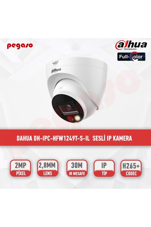 DAHUA DH-IPC-HDW1249T-S-IL 2MPSmart Dual Light Fixed-focalEyeball Network Camera