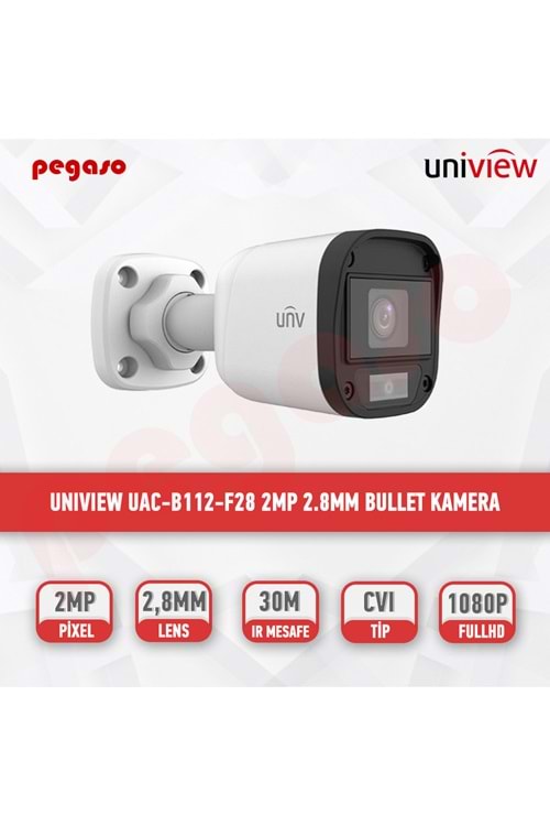 UNV UAC-B112- AF28 - 2MP 2.8mm IR BULLET ANALOG KAMERA SESLİ