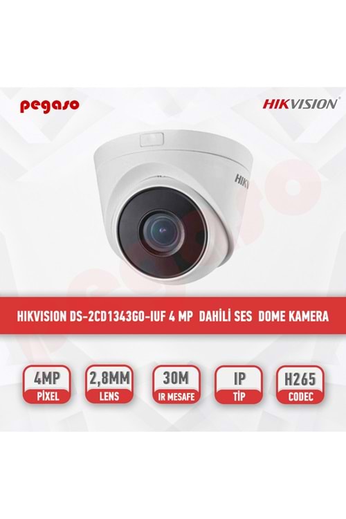 HİKVİSİON DS-2CD1343G2-LIUF 4MP 2.8 MM SABİT LESLİ DOME IPKAMERA