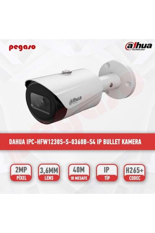 DAHUA IPC-HFW1230S-S 0360B IPBULLET KAMERA