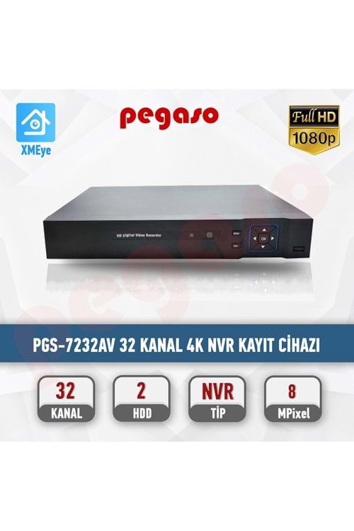 PGS-7232AV 32 KANAL 4K 2 HDD NVR KAYIT CİHAZI