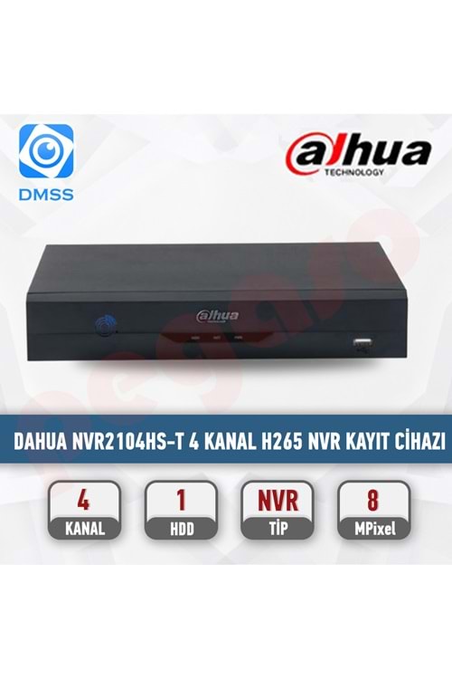 DAHUA DH-NVR2104HS-T 4 KanalCompact 1U Lite 4K