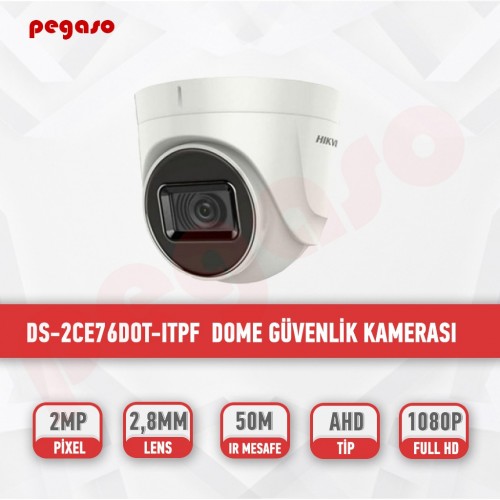 HIKVISION DS-2CE76DOT-ITPF TVI 2.8 MM DOME KAMERA