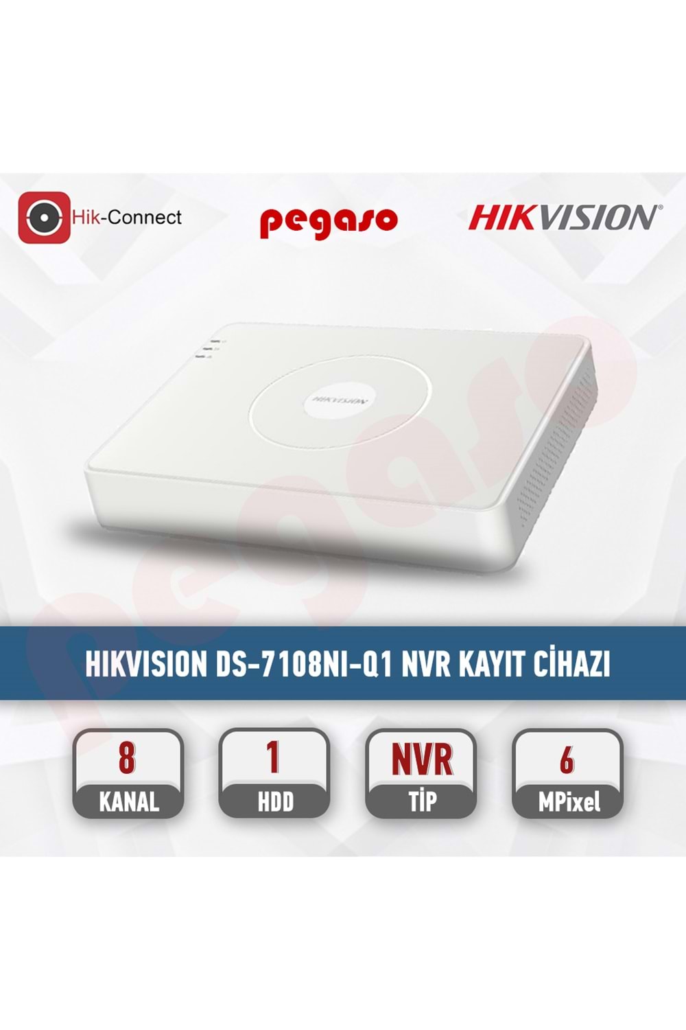HIKVISION. DS-7108NI-Q1 8 Kanal NVR (H.265+)