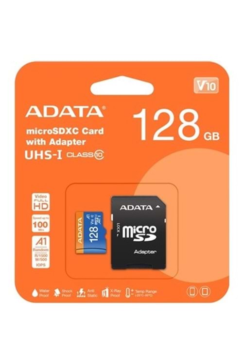 MİKRO SD Adata 128GB Premier microSDXC Card with Adapter