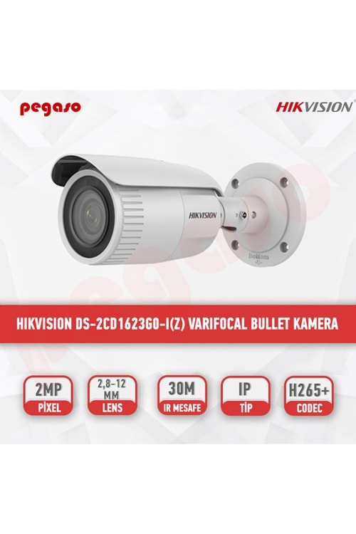 HIKVİSİON DS-2CD1623GO-IZS 2 MP 2.8-12MM VARİFOCAL LENSLİ IR BULLET IP KAME