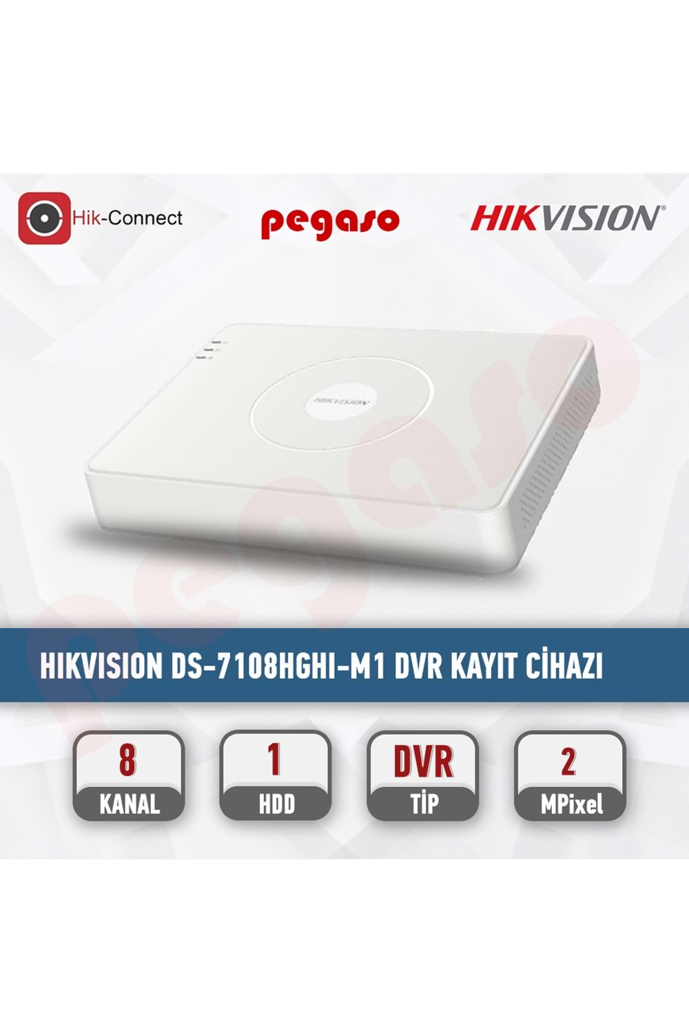 HİKVİSİON DS-7108HGHI-M1 KAYIT CİHAZI DVR8 KANAL LITE