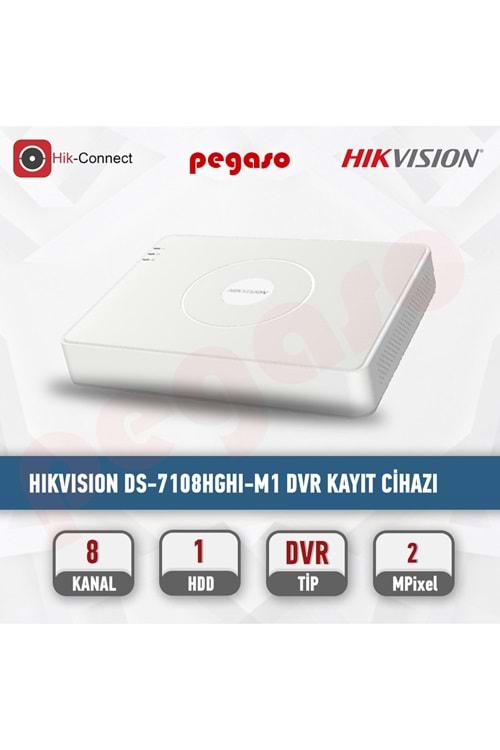 HİKVİSİON DS-7108HGHI-M1 KAYIT CİHAZI DVR8 KANAL LITE