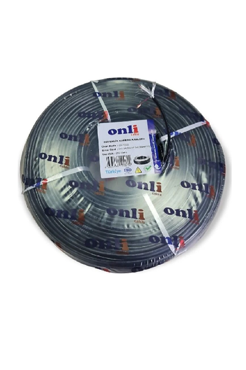DIŞ MEKAN KALİTELİ 2+1 250 METRE CCTV KAMERA KABLOSU (1 COAX + 2X050MM)