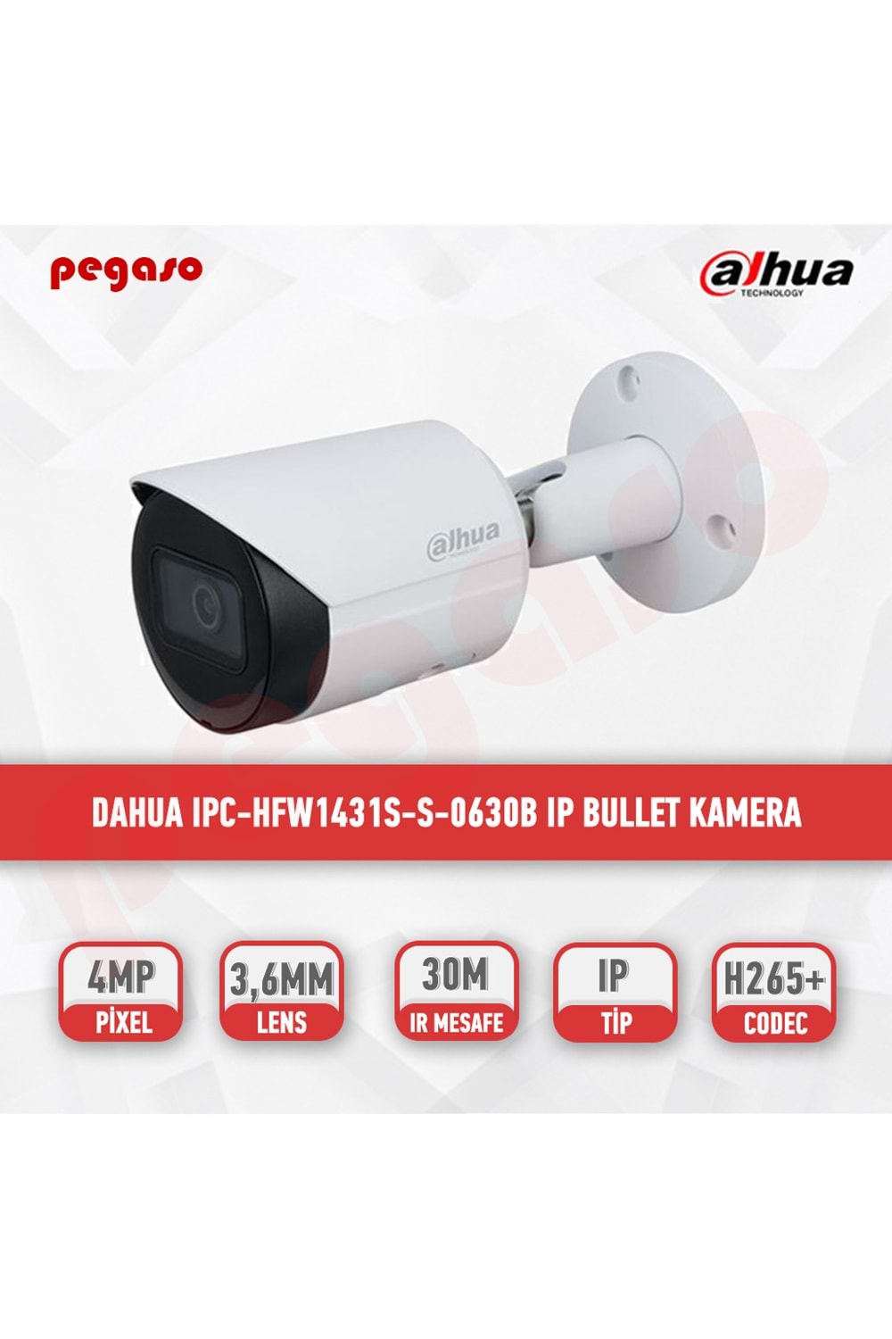 DAHUA IPC-HFW1431S-S 4MP 3.6mm WDR IR Mini-Bullet IP Starlight