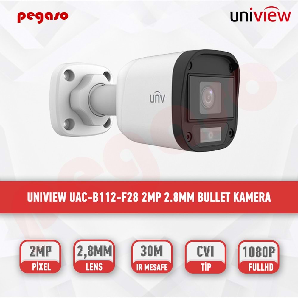 UNV UAC-B112- AF28 - 2MP 2.8mm IR BULLET ANALOG KAMERA SESLİ