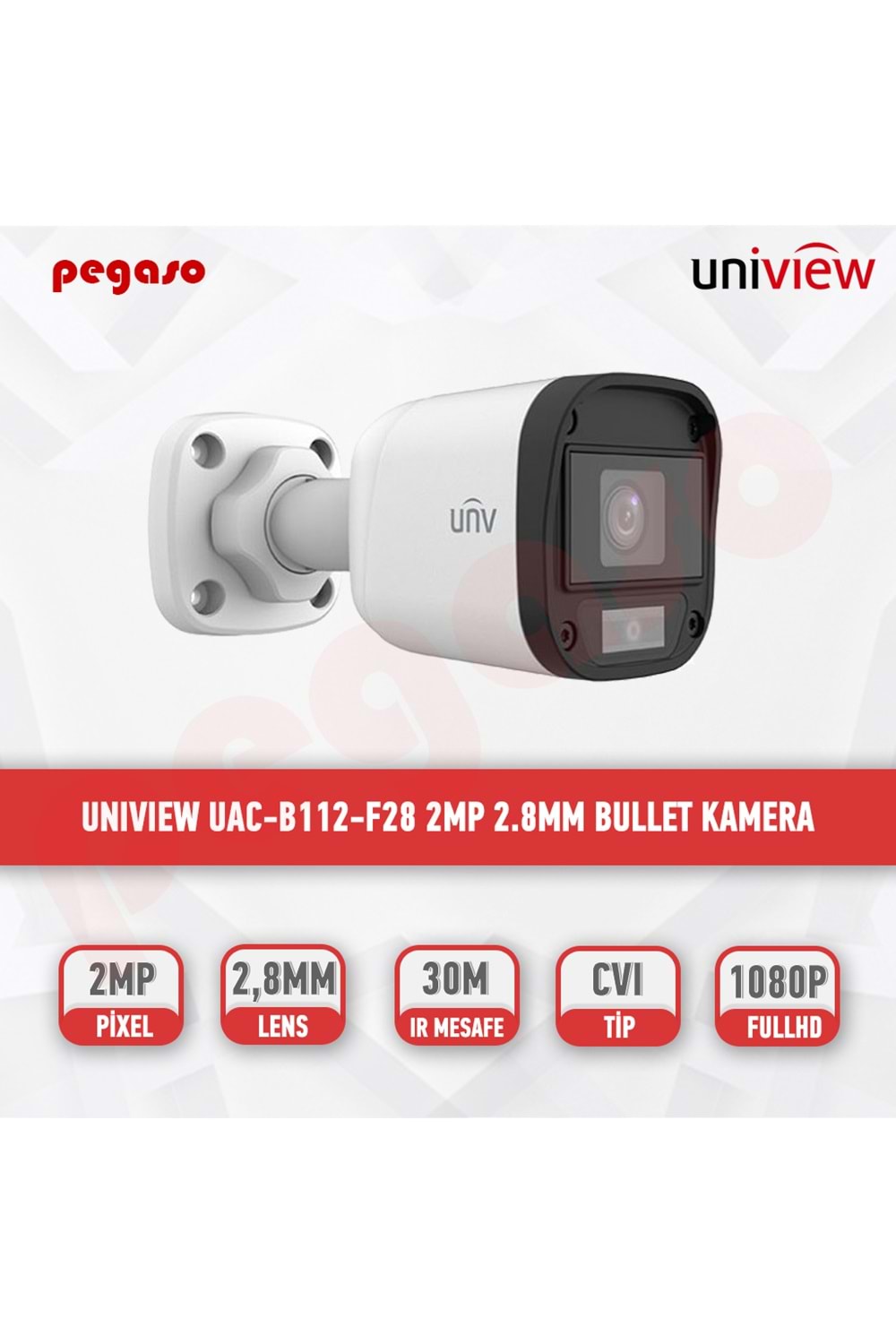 UNV UAC-B112- AF28 - 2MP 2.8mm IR BULLET ANALOG KAMERA SESLİ