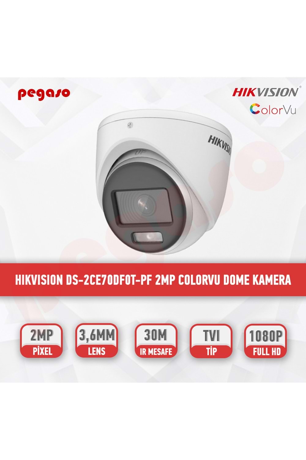 HIKVİSİON DS-2CE70DFOT-LPFS 2.8MM TVI DOME KAMERA