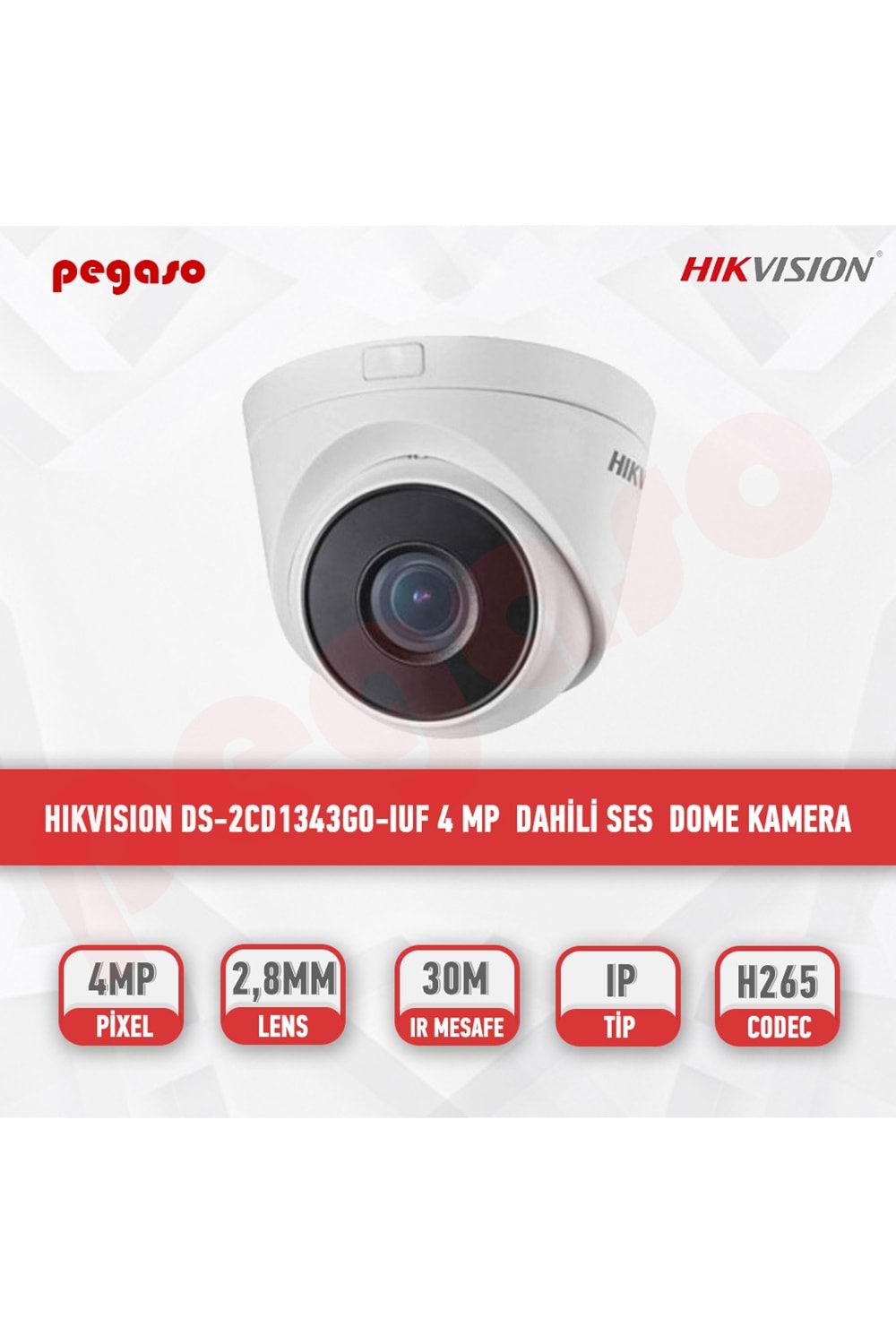 HİKVİSİON DS-2CD1343G2-LIUF 4MP 2.8 MM SABİT LESLİ DOME IPKAMERA